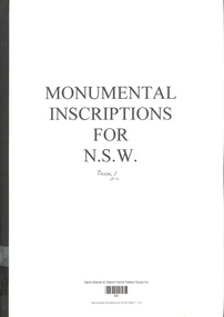 Book, Narre Warren & District Family History Group Inc, Monumental Inscriptions for N.S.W. Book 1. A - C, Unknown