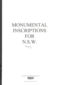 Book, Narre Warren & District Family History Group Inc, Monumental Inscriptions for N.S.W. Book 3. G - L, unknown
