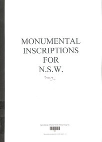 Book, Narre Warren & District Family History Group Inc, Monumental Inscriptions for N.S.W. Book 4. L - N, Unknown