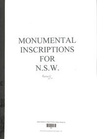 Book, Monumental Inscriptions for N.S.W. Book 5. N - P
