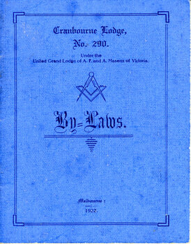 Front cover with square and compass symbol