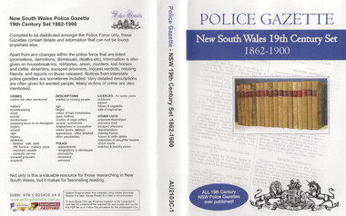 Document, Archive CD Books Australia, Police Gazette New South Wales 19th Century Set 1862-1900