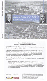 Document, George M Shaw, Concord jubilee, 1883-1933 a history of the Municipality of Concord, 2010