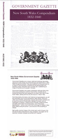 Mixed media, New South Wales government gazette compendium 1832-1840