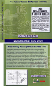 Document, Aileen Trinder, Free railway passes (NSW) index 1880-1892, 2005