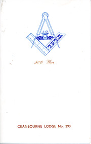 Programme, Cranbourne Lodge No 290 50th year Installation booklet Monday 18th October 1971