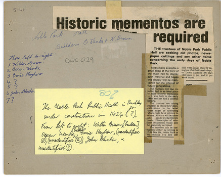 Photograph shows the back of the cardboard that the photograph is mounted on.