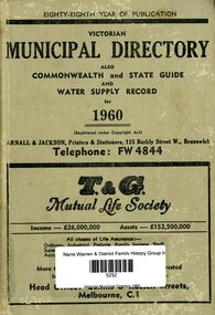 Book, Arnall & Jackson, Victorian municipal directory :State guide and water supply record for 1960, 1960