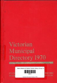 Book, Arnall & Jackson, Victorian municipal directory :State guide and water supply record for 1970, 1970