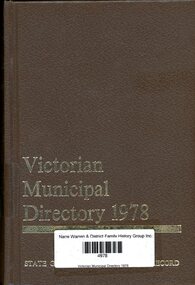 Book, Arnall & Jackson, Victorian municipal directory :State guide and water supply record for 1978, 1978