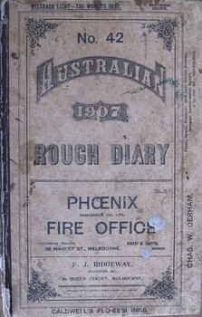 Cover No. 42 Australian 1906 Rough Diary