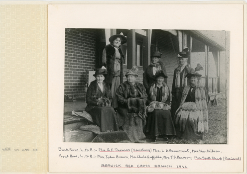 Seven founding ladies of the Berwick Red Cross branch.
