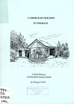 Cover has a pencil sketch of the outside of the church in garden setting