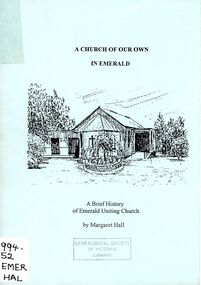 Cover has a pencil sketch of the outside of the church in garden setting