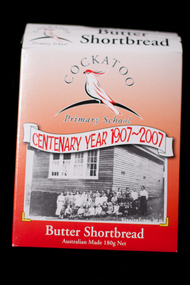 Cardboard Box, Cockatoo Primary School Centenary Shortbread Box