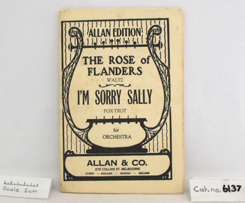 Music Book, The Rose of Flanders (Waltz) / I'm Sorry Sally (Foxtrot)