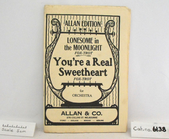 Music Book, You're a Real Sweetheart (Fox-trot) / Lonesome in the Moonlight (Fox-trot)