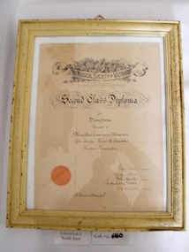 Framed Diploma, Second Class Diploma for Pianoforte, 1915