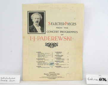 Music Book, Selected Pieces from the Concert Programmes of I.J. Paderewski