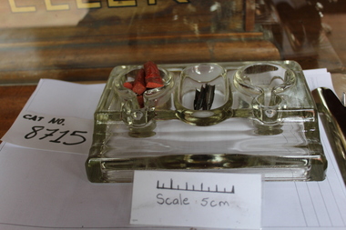 Ink well & Pen holder with wax seals and pen nibs