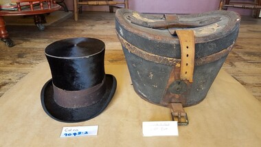 Dressage hat and case, C.J. Lane