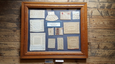 Needlework Sampler, Dorrie Barnes, School work 1907, 1907