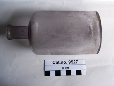 Bottle, glass, c. 1885