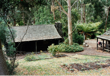 Photograph, Log Cabin and bushland - Coal Creek Community Park & Museum
