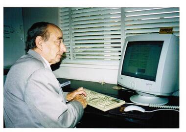 A man working at a computer