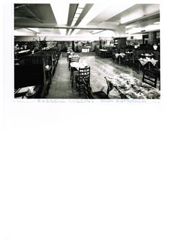Interior view of a restaurant.