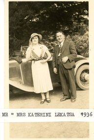 Photograph, Mr. and Mrs. Lekatsas, 1936
