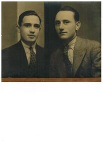 A portrait view of two young men.