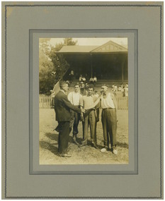 Photograph, Ithacan picnic, race winners, late 1930s