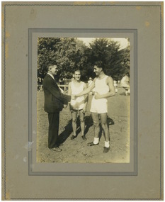 Photograph, Ithacan picnic, race winners, late 1930s