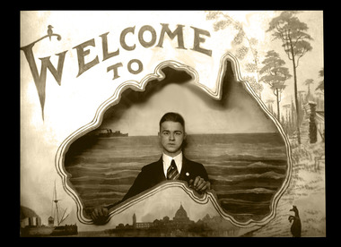 Photograph, Bill Florence arriving in Australia, 1922
