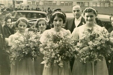 Photograph, Four flower girls, c1930s