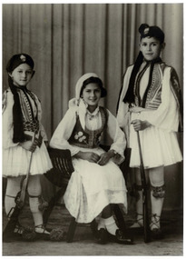 Photograph, Lucas siblings in Greek traditional dress, c1930s
