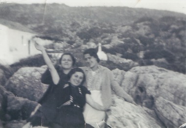 Photograph, Three women on a hillside, c1930s