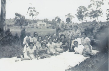 Photograph, Ithacan picnic family group, c1940s