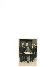Photograph, Groomsmen and candle bearer, c 1949