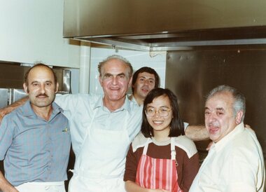 Photograph, In the clubroom's kitchen, c1970s