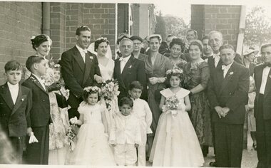 Photograph, Jim and Leah Kandiliotis wedding, 1955