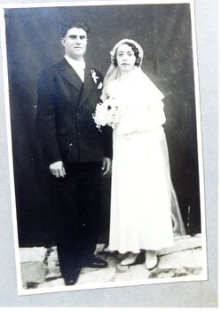 A bridal couple c 1930s