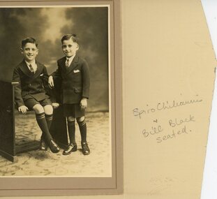Photograph, Melba Studios, Spiro Chilianis and Bill Black, c  1936
