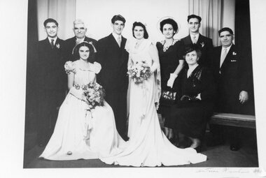 Photograph, Nick Comino and Ellie Black wedding, c 1950s