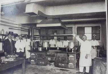 Photograph, Early restaurant kitchen