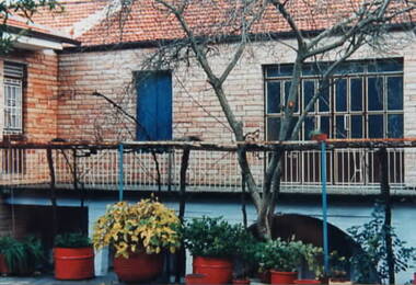 The photograph shows some of the extensions made to the building of the Panagias Monastery, Ithaca. 