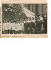 Newspaper - Newspaper photograph, 28th October celebration Greek School group