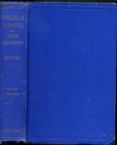 Front cover and spine of 'Surgical nursing and after treatment', Darling, 1946