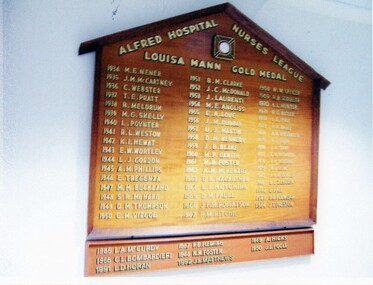 Louisa Mann Gold Medal Board, 1930's